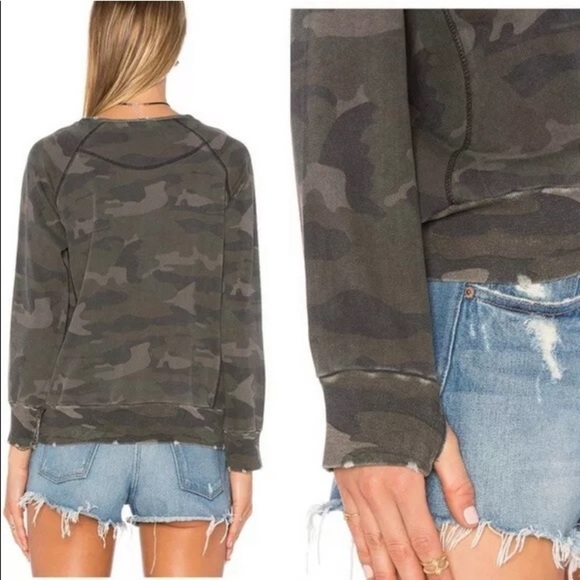 Ragdoll Sz Small Sweatshirt Distressed Camo EUC - Picture 1 of 9